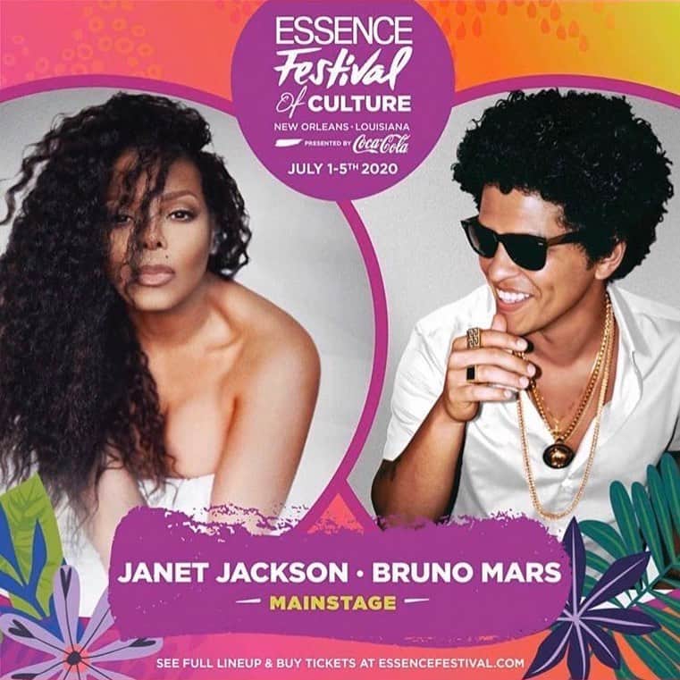 ブルーノ・マーズのインスタグラム：「NOLA! ITS ON!  Get your tickets at Essencefestival.com 💥🍾」
