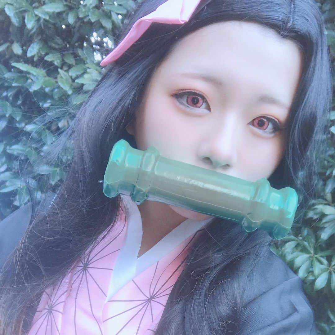 黒夢のインスタグラム：「🎀🎋 ＿＿＿＿＿ #鬼滅の刃 #竈門禰豆子 #コスプレ #kimetsunoyaiba #kamadonezuko #cosplay」