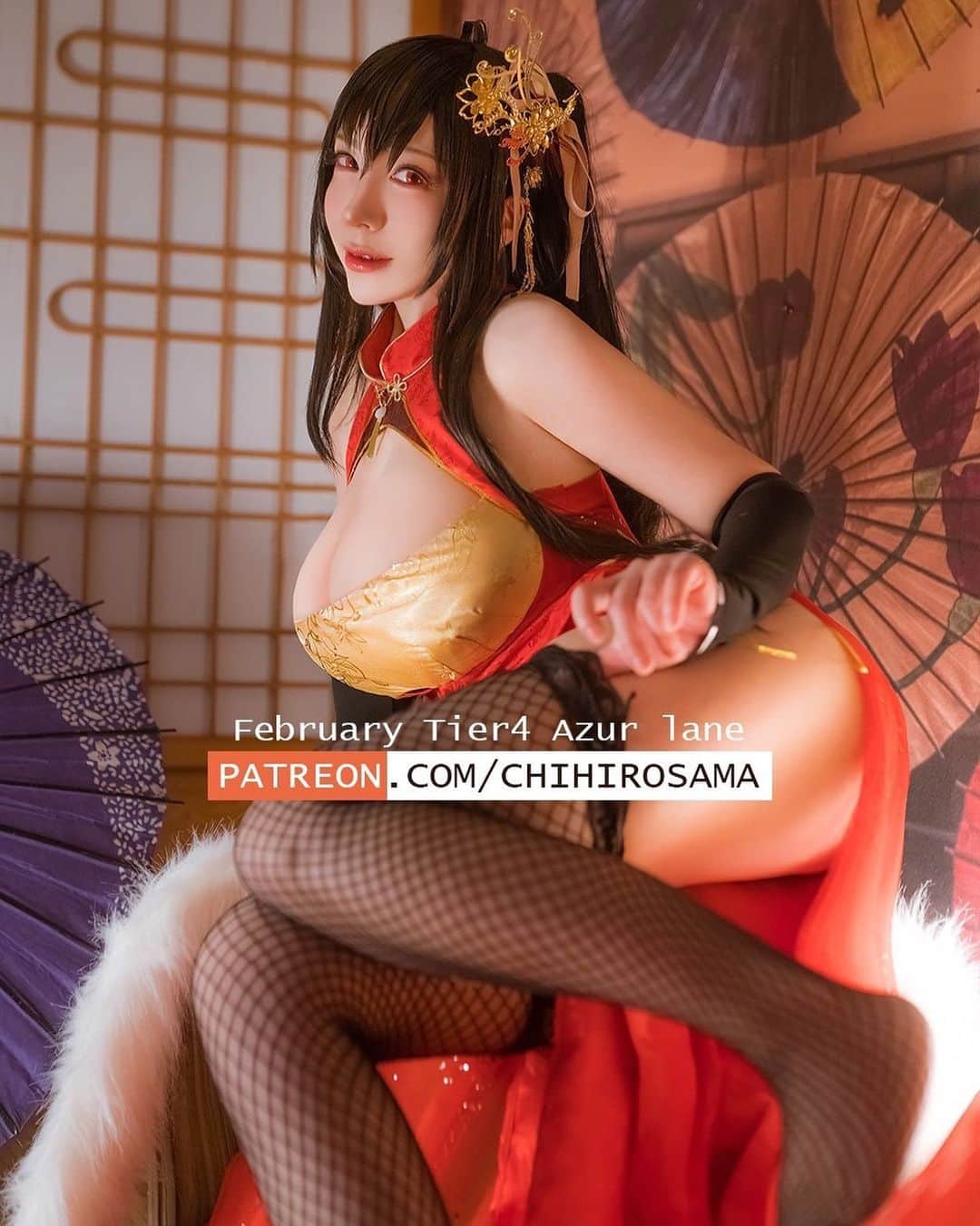 千尋のインスタグラム：「This month's Tier 4 is Taiho in Azur Lane! Commander , you just sneaking sight others , right? How can you do this to me?! Need punishment!!! 「指揮官大人，您剛才看了別的人一眼，對吧？」 怎麼可以偷看別人呢!處罰!!!! 這個月的TIer4電子寫真是大鳳喔////////// 新增了混搭的購買方式,詳見表單//// 台灣購買★https://forms.gle/YDPhcTvjwEoCBV4Q7 PATREON★ https://www.patreon.com/chihirosama  #azurlane #taiho #cosplaygirls」