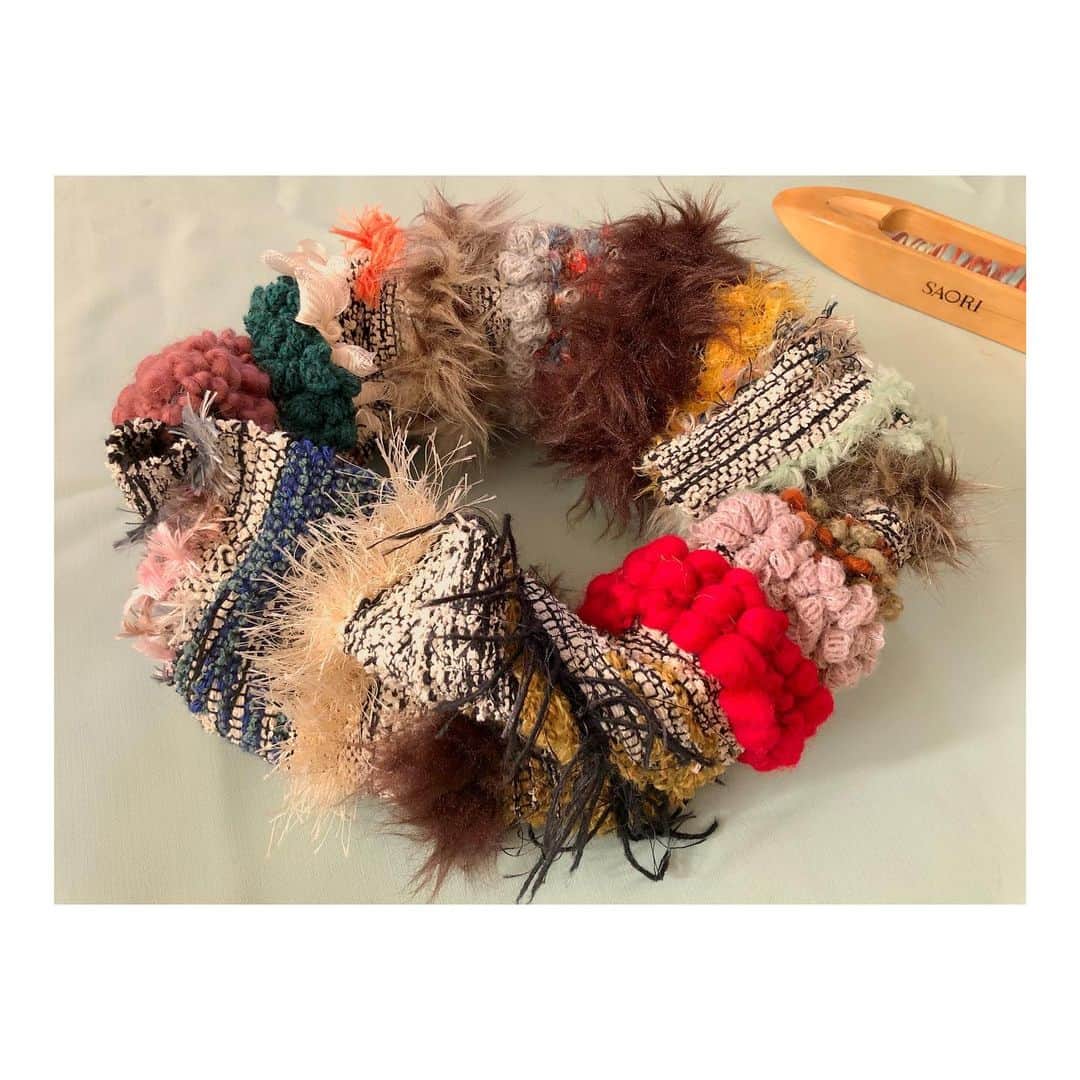 森千波さんのインスタグラム写真 - (森千波Instagram)「#snood . . . . . #1000weave#weaving#yarn#handmade#knit#wool#cotton#snood#織物#スヌード」2月12日 15時43分 - 1000wave