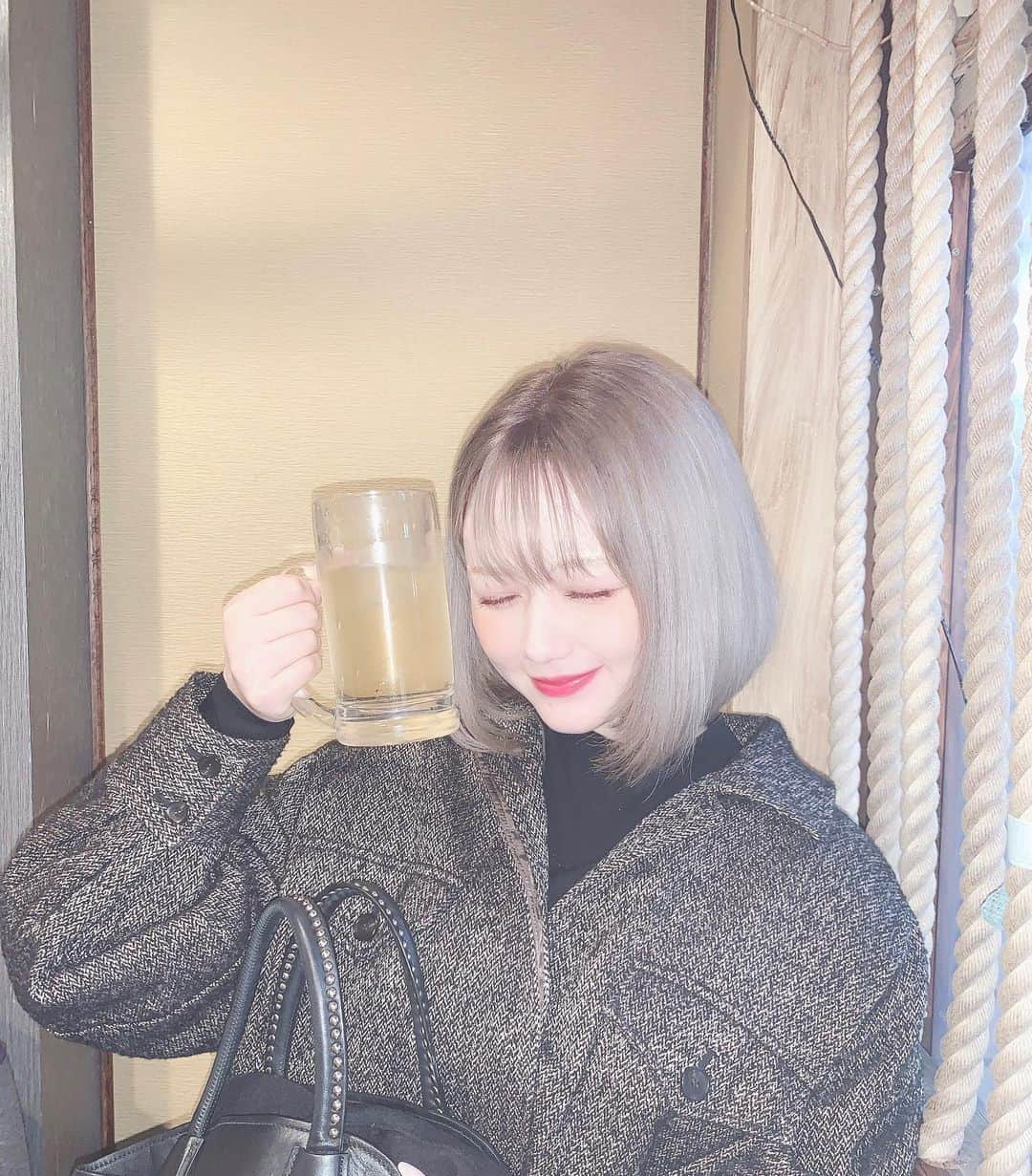 村重杏奈さんのインスタグラム写真 - (村重杏奈Instagram)「ひっっっっっさしぶり お酒飲みました☺︎ 幸せでした🌱」2月12日 18時35分 - hktanna4848