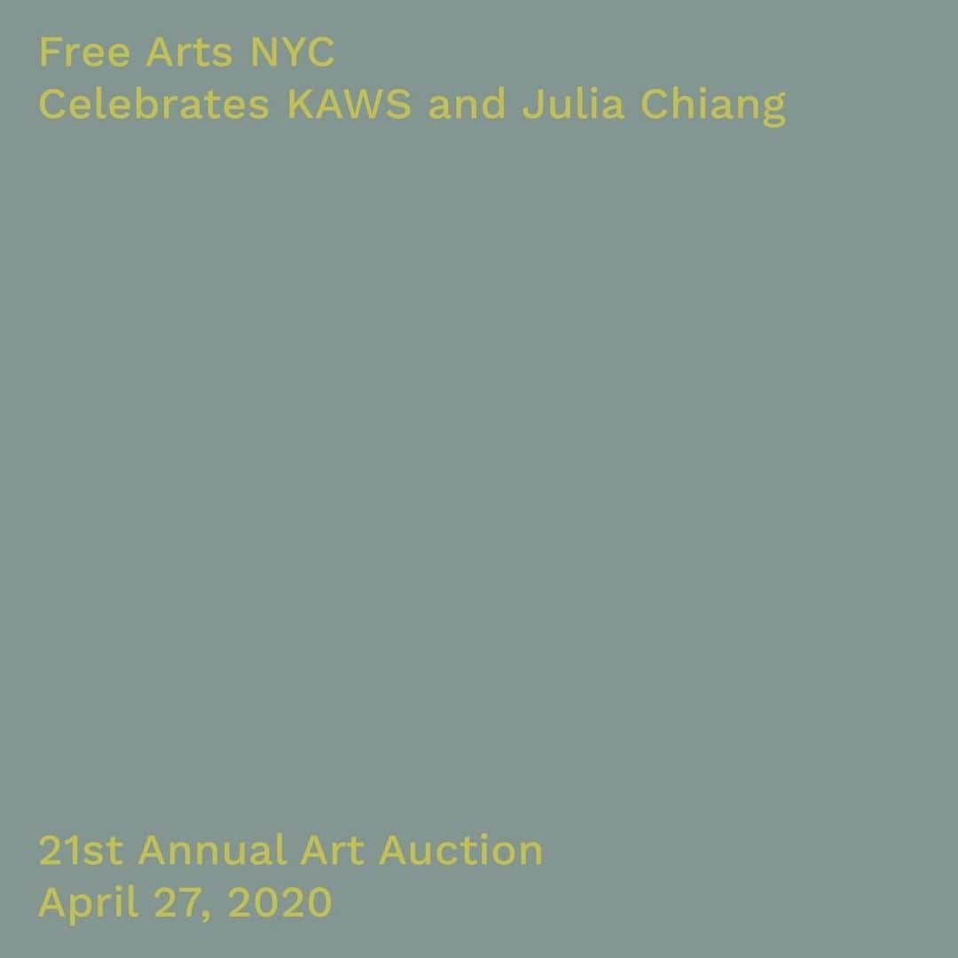 KAWSONEさんのインスタグラム写真 - (KAWSONEInstagram)「Help support a great arts organization! #Repost @freeartsnyc ・・・ Join Free Arts NYC for our 21st Annual Art Auction celebrating @KAWS and @JuliaChiang who, as New York parents, artists, and supporters of our programs, embody the kinds of people who make our programs possible.⁠ ⁠ Dinner and cocktail tickets are available now at give.freearts.org #FreeArtsNYC #KAWS #JuliaChiang #sacai  give.freeartsnyc.org/auction2020」2月13日 7時04分 - kaws