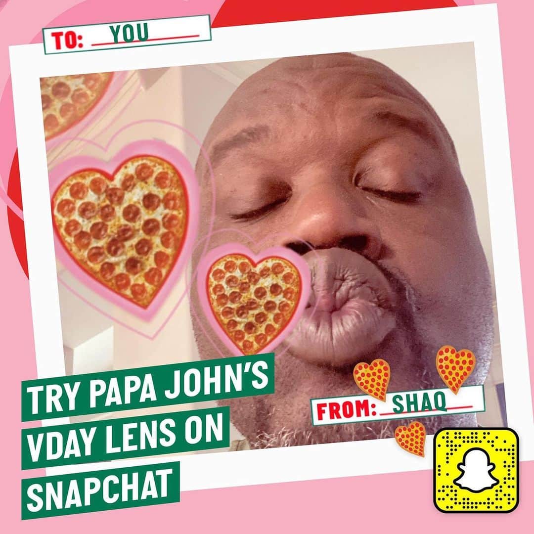 シャキール・オニールさんのインスタグラム写真 - (シャキール・オニールInstagram)「#ad @PapaJohns new heart-shaped pizza lens is just what the love doctor ordered. Try it out now on Snapchat. https://pj.pizza/ValentinesSnap」2月13日 7時59分 - shaq