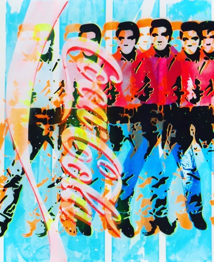 LOOTONEのインスタグラム：「LOOTONE Stencil 2020 "Elvis Presley & Coca Cola"  Size : F20 (730cm X 605cm X 2.5cm)」