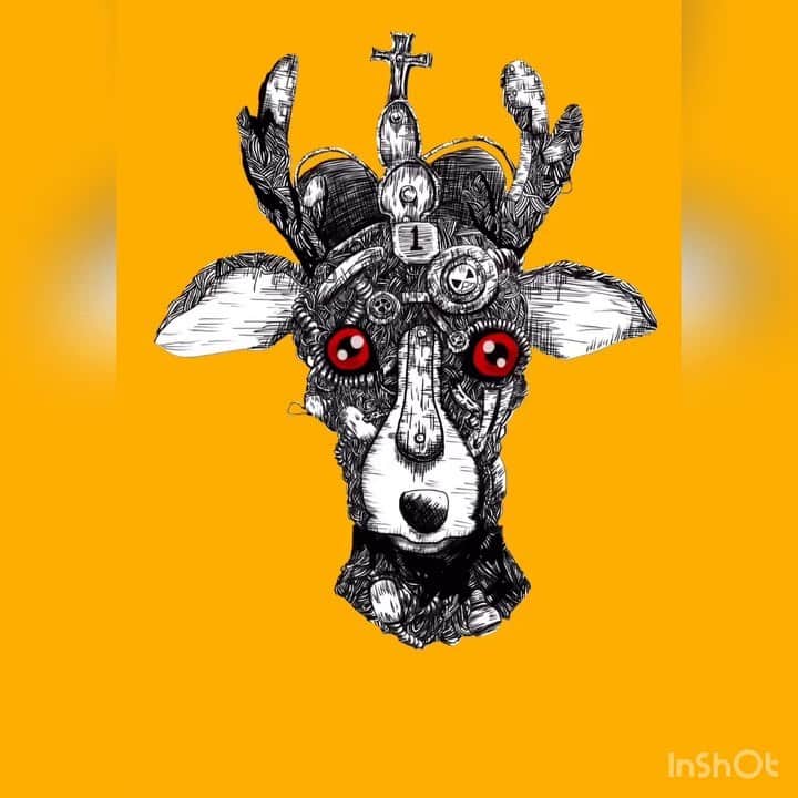 のインスタグラム：「スマートフォンで書いたイラストです。 最近パソコンが壊れ、スマートフォンで描くことの練習をしております(^^) #イラスト #illustration  #illust  #絵 #スマートフォン #スマホイラスト #落書き #動物」