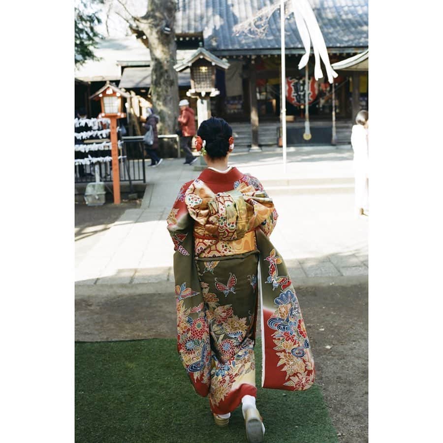 森田想さんのインスタグラム写真 - (森田想Instagram)「時差振袖達 ふたりめは松木さんでした。いつもいつも愛！！🍃 緑いっぱいの朝を切り撮る @matsukikousuke 🌞 これにて成人報告おわりです たくさん失礼いたしました 和服の心地良さ、着物を着れる機会が増えるといいな #film」2月13日 17時17分 - kokoro_morita