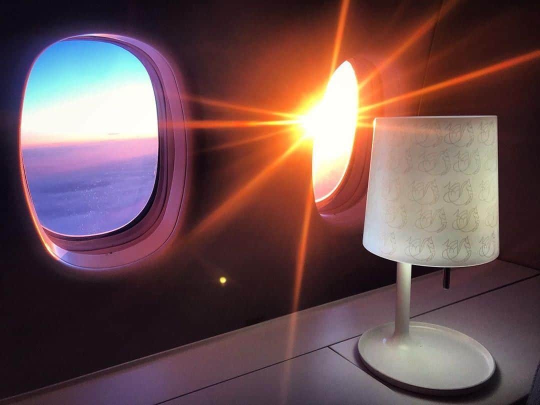 エールフランスのインスタグラム：「Catching a fleeting instant. Apprécier l'instant, capturer l'éphémère.  Merci @aroundtheworldaindee  #AirFrance #Franceisintheair #travel #plane #sunset  #wanderlust」