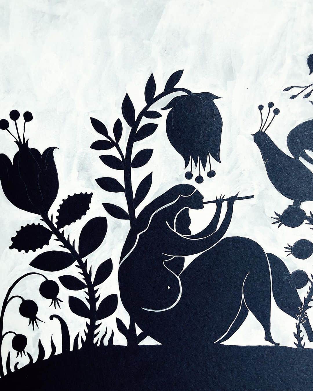 Dinara Mirtalipovaのインスタグラム：「I playing with negative space over here. I don’t know proper name for this technique, if you do - please let us know, we all be delighted to find out. So, in a nutshell, it’s when you cover up and paint everything that’s background and go around the subject.  Fun, ha?! This will turn your brain inside out and will make you notice little nuances that felt invisible until now 😆」