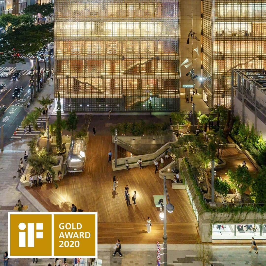 のインスタグラム：「Ginza Sony Park が世界三大デザイン賞のひとつ「iF Design Award 2020」でソニー初となる建築分野での最高位「金賞」を受賞しました。⁠ ⁠ Ginza Sony Park は、"幅広い可能性を持つ独創的なこのプロジェクトは、大胆かつ見事で、未来を見据えたプロジェクトである" と評価いただいての受賞となります。⁠ ⁠ 今後もどうぞご期待ください。⁠ ⁠ #ginzasonypark⁠ #銀座ソニーパーク⁠ #ifdesignaward2020⁠ #ginza⁠ #銀座」