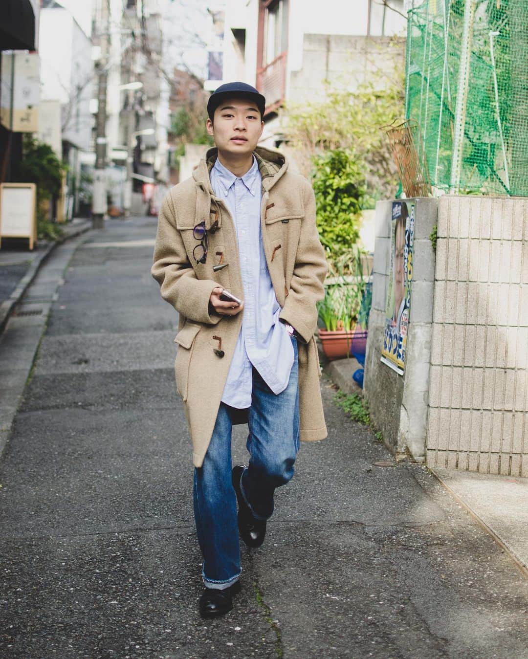 yukiのインスタグラム：「ㅤㅤㅤㅤㅤㅤㅤㅤㅤㅤㅤㅤㅤ やりすぎない丈のgloverallも 破けてるガーメンツのデニムも良いね #今日のふくだくん」