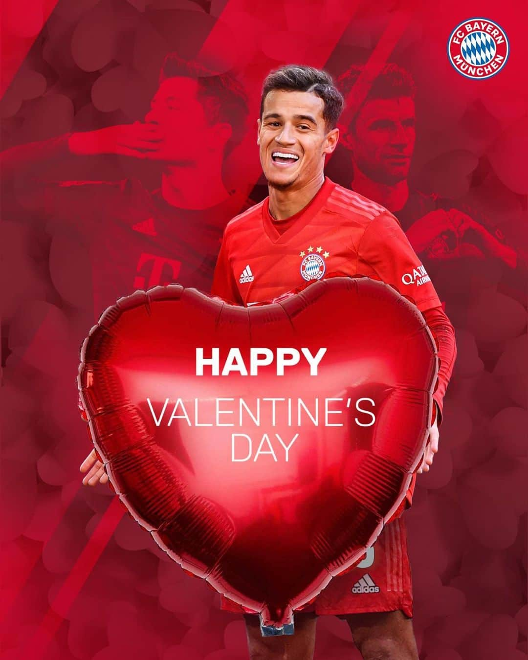 バイエルン・ミュンヘンさんのインスタグラム写真 - (バイエルン・ミュンヘンInstagram)「❤ Happy #ValentinesDay, dearest #FCBayern fans! ❤ #MiaSanMia」2月14日 19時04分 - fcbayern