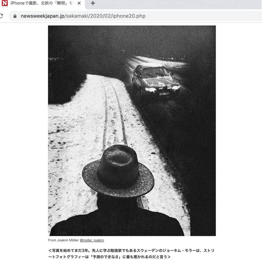 Q. Sakamakiのインスタグラム：「お知らせです。ニューズウィーク 日本版サイト での連載「Instagramフォトグラファーズ」https://www.newsweekjapan.jp/sakamaki/2020/02/iphone20.phpです。インスタグラムを通して世界中を感銘させ、楽しませているフォトグラファーやアーティストを紹介していきます。第99回は、” iPhoneで撮影、北欧の「瞬間」を切り取る20歳のストリートフォトグラファー” で、ジョーキム・モラー @moller_joakimです。I would like to announce the 99th article of my "Instagram Photographers" blog on the Newsweek Japan. The blog introduces a photographer or artist around the world who, through Instagram, shares his/her great work, every two weeks or so. This time it features Joakim Möller @moller_joakim. https://www.newsweekjapan.jp/sakamaki/2020/02/iphone20.php. Text in Japanese. @qsakamaki @newsweek_japan Thanks again, Joakim, great editor Morita-san @osakasoul and Newsweek Japan.」