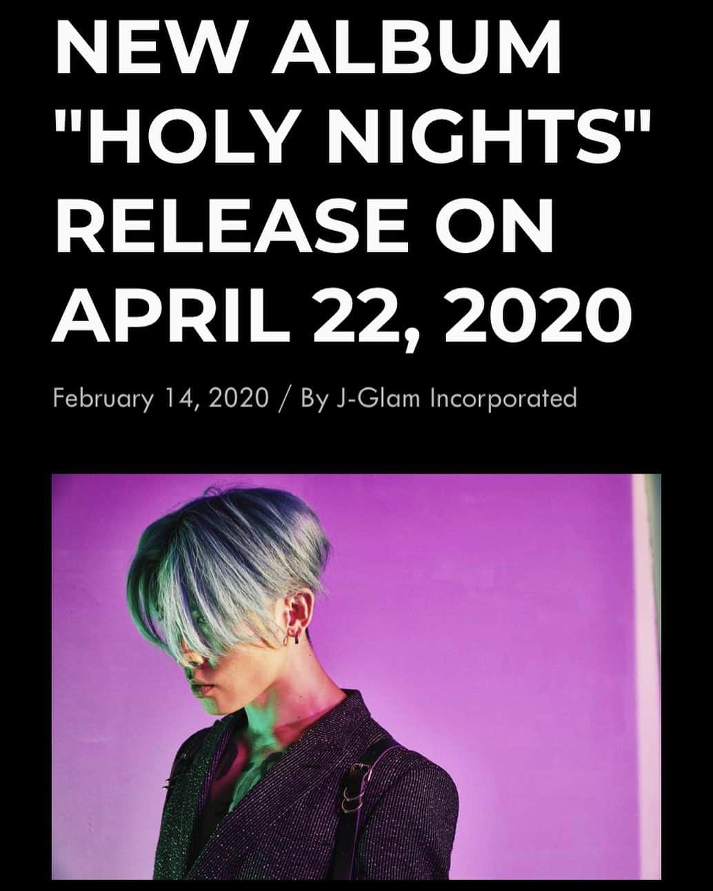 MIYAVI（石原貴雅）さんのインスタグラム写真 - (MIYAVI（石原貴雅）Instagram)「Full English details available on MIYAVI.com or copy link here https://miyavi.com/blogs/news/miyavi-announce-new-album-holy-nights-released-on-april-22-2020」2月15日 7時32分 - miyavi_staff