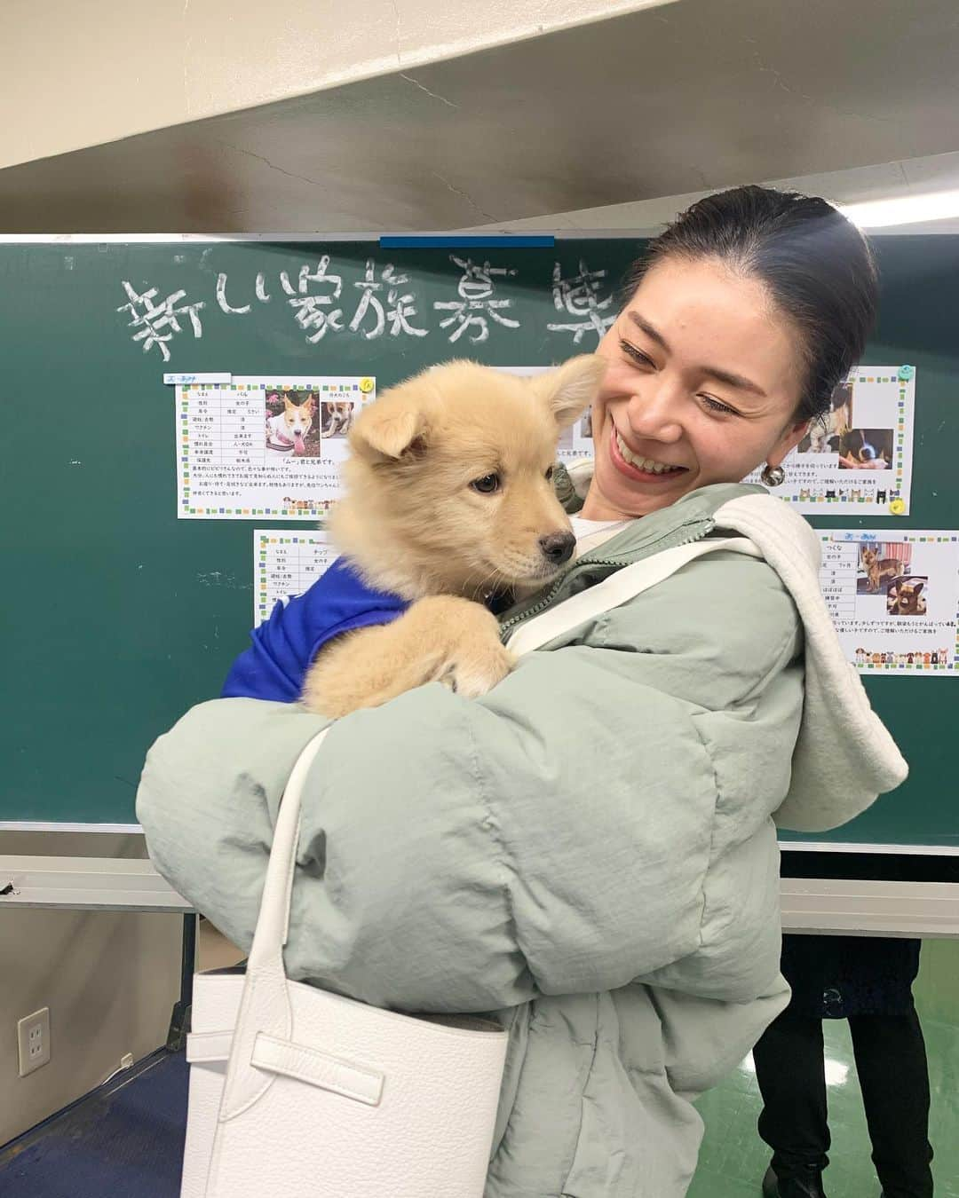 大日方久美子さんのインスタグラム写真 - (大日方久美子Instagram)「・ 今日は @oamihinanjyo.3 の譲渡会に行ってきました！ 会場は沢山の人で活気があり、私のストーリーを見て来てくださった方にも会えて嬉しかった！  沢山の犬や猫たちの保護活動を長く続けてくださっているおーあみ避難所。  代表の大網さんはジャーナリストの @toru_yamaji さんの呼びかけから東北大震災で取り残された犬や猫たちを放射線のリスクを顧みず何度も保護しに東北に通い、今ではおーあみ避難所を設立して、沢山の子たちの保護をしてくださっています。  今日も沢山の可愛い子たちが譲渡会に来ていて、私はただただ癒されました🤤 ・ 犬たちと15分触れ合うだけで、1時間分のマッサージを受けたのと同じくらい癒し効果があるって聞いたけど、間違いないな😂❤️(映画JOKERを観て気持ちが不安定になってたのが、帰る頃には晴々とした気分に😂) ・ まずは2か月くらいの小さな子たちや、ミルクティーカラーの兄妹など、仔犬真っ盛りな子たちからご紹介！  こんなに小さくて可愛い時期はあっという間に過ぎるので、里親さんになってくださる方がいらっしゃればすぐにでも連絡してみてください。  そして何かしたいのにどうしていいかわからない。なんて心優しい方も大網避難所でボランティアからスタートしてみるのはいかがですか？  譲渡会で犬や猫たちの紹介や里親さんへの手続き、お散歩やご飯のお世話など、できることは沢山あります。  ぜひ一度譲渡会に足を運んで、話を聞いてみるのもいいかもしれません😊 ・ もちろん、募金や支援援助も大変助かることだと思うので、合わせてご協力くださる方がいたら嬉しいです😊 @oamihinanjyo.3 トップページURLにはAmazonの欲しいものリストがあるので見てみてください。 ・ そして私の1番の推しは次の投稿で😚 ・ ・ #拡散希望 #大網避難所  #里親募集中 #保護犬 #ペットショップに行く前に #里親になるという選択肢  #犬のいる暮らし  #犬は家族 #おーあみ避難所」2月15日 18時10分 - kumi511976