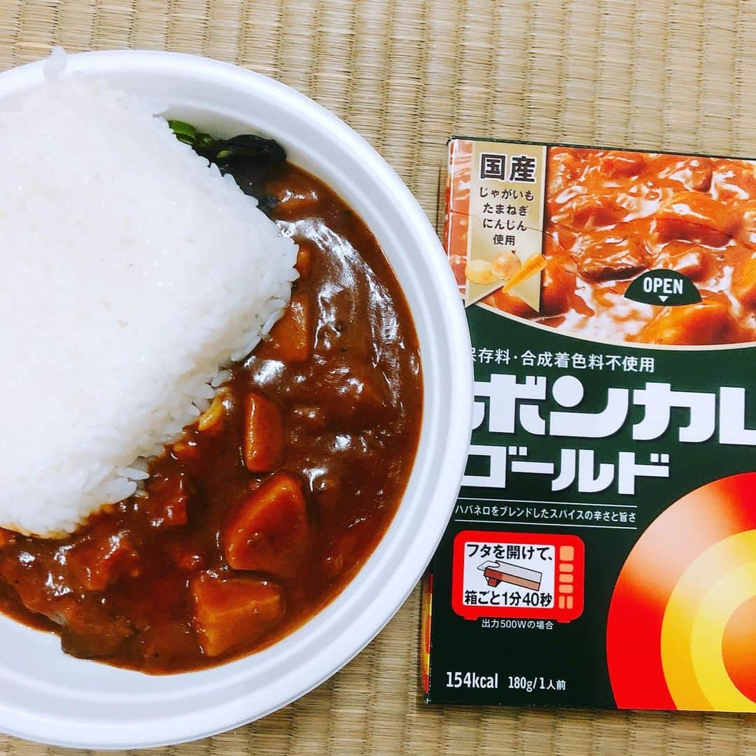 のインスタグラム：「大塚国際美術館様からボンカレーゴールド大辛いただきました❣️辛旨です❤️実家近くのスーパーにはないので貴重です！ ありがとうございます😊 #大塚国際美術館#システィーナ歌舞伎#片岡愛一朗#片岡愛之助#ボンカレーゴールド大辛 #幸せの旨辛#なぜか端っこにワカメが！そうです。お昼ご飯の稲庭うどんが、ご飯の下に隠れております#一度で二度美味でございます」