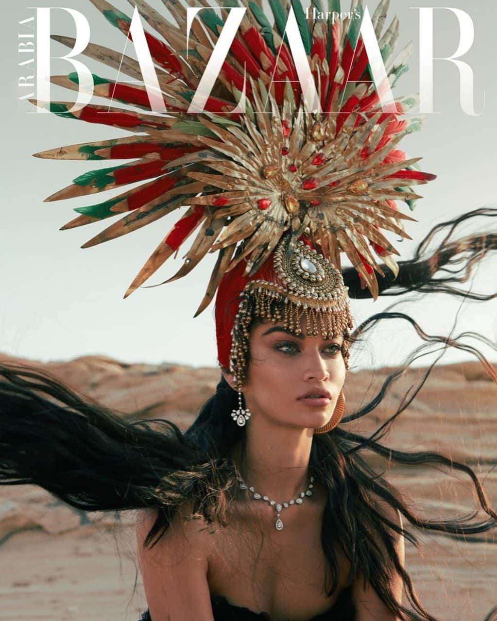 シャニーナ・シャイクのインスタグラム：「Unseen from @harpersbazaararabia ✨👑photographed by @gregswalesart」