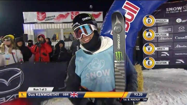 ガス・ケンワージーのインスタグラム：「Last night was a dream! I couldn't be prouder to have taken the win at my first World Cup competing under the GB flag! This one's for you mum!!! 😘🇬🇧🎿🏆」