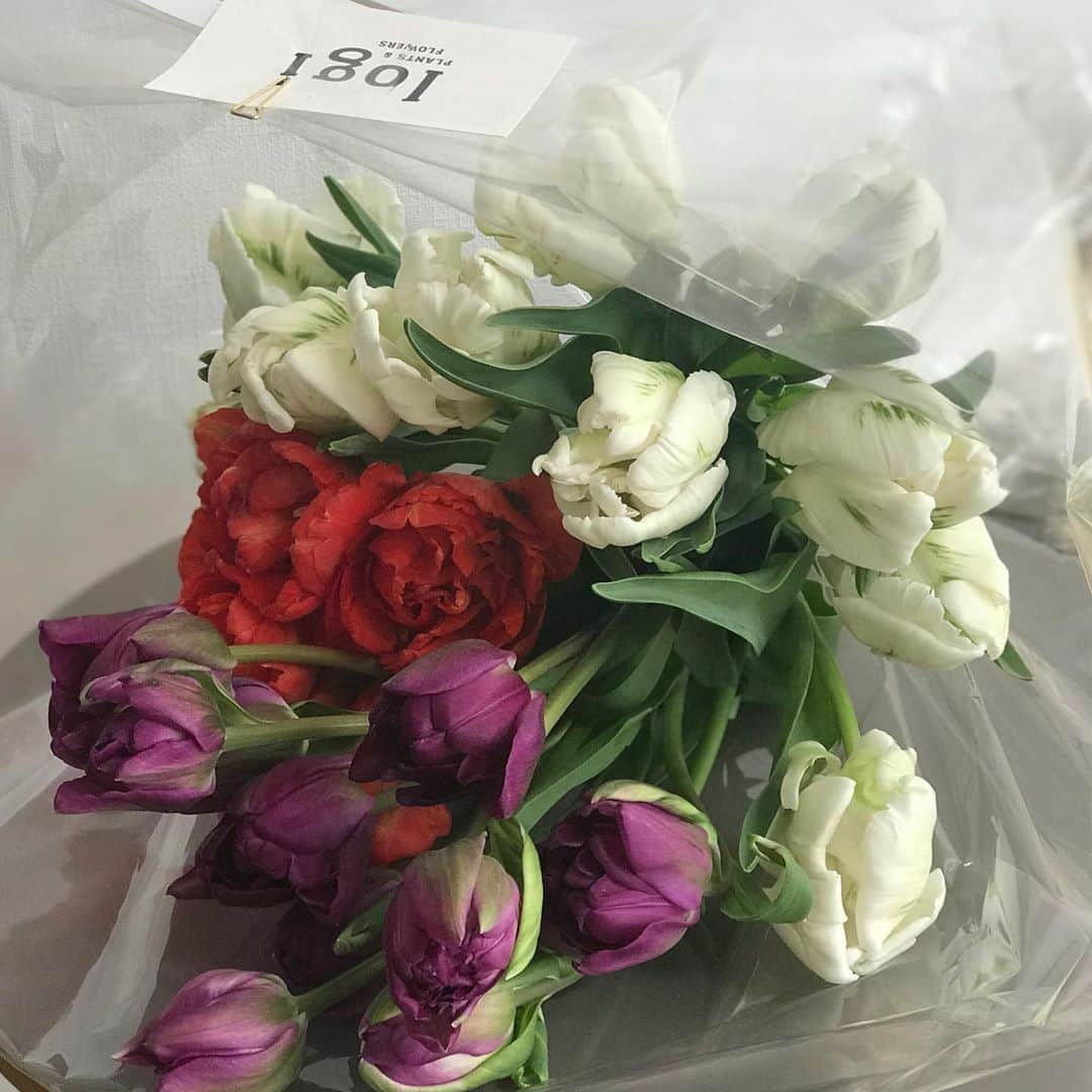 濱中鮎子さんのインスタグラム写真 - (濱中鮎子Instagram)「@udayoko  さんからのギフト。  なんとなくを察知して ものすごくステキなことをする人。  忙しさで周りが見えなくなる自分を反省しつつ。  花が好き。 @logiplantsandflowers  の花が好き。 宇田さん　@udayoko  の作る花がとても好き。  花が好きなのは宇田さんが好きだからかもしれない、という結論。😊 心で仕事している人は、仕事もプライベートも最強だな。  優しい花に癒されて、来週も頑張れそうです。 ありがとうございます！  春はすぐそこ。  #チューリップ #logiplantsandflowers」2月16日 7時46分 - ayukohamanaka