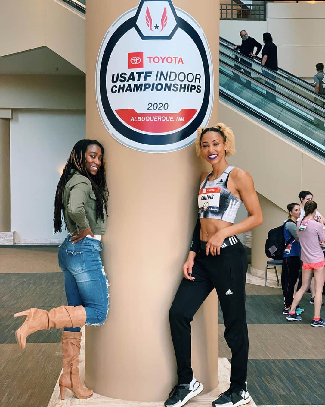 Shania COLLINSのインスタグラム：「4th today at USA Indoor Champs! Feeling positive & ready for Outdoor Szn! 💪🏽 ~ ~ & always happy to see my mom @meka15__ 🥰💕」