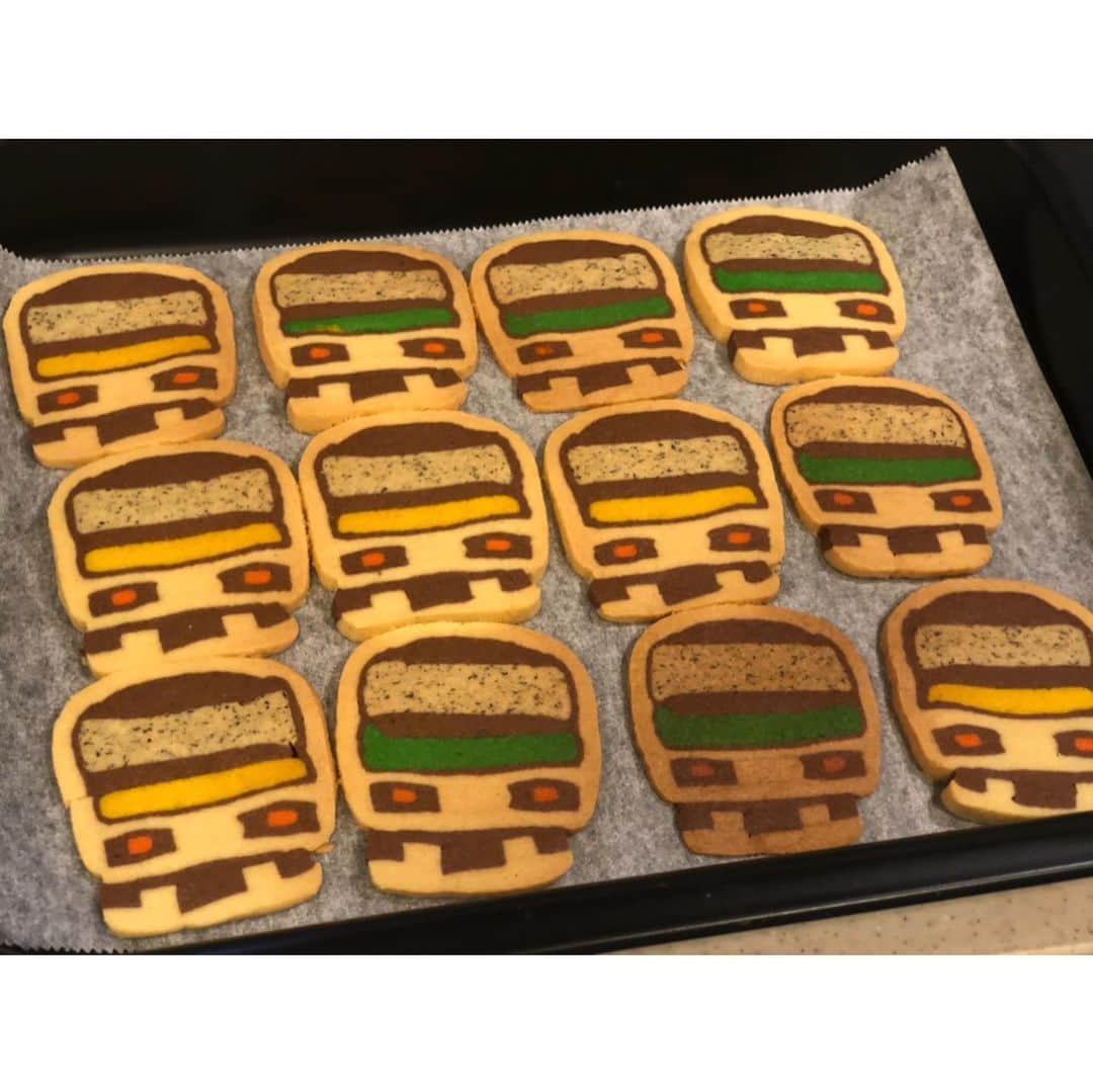 鈴川絢子さんのインスタグラム写真 - (鈴川絢子Instagram)「『鉄おも！』(ネコ・パブリッシング)内の私の連載コーナー「鈴川絢子の〇〇やってみたっ！」、現在発売中の3月号では"でんしゃのアイスボックスクッキー"にチャレンジしました！﻿ ﻿ 以前の同コーナーで"でんしゃの飾り巻き寿司"を教えて頂いた日本アイスボックスクッキー協会・真貝先生にまたまた教えて頂きました🥰﻿ ﻿ お米一粒単位で作業が必要だった前回の飾り巻き寿司に比べると、クッキー生地は伸ばしたり成形するのが粘土遊びみたいで常陸も作りやすかったみたいです！﻿ ﻿ 何より真貝先生が考えてくださったE231-500風の図案が本当に素晴らしく、先日引退した山手線カラーと総武線カラーの2色を半分ずつ組み合わせるという鉄心をくすぐる素敵アイデアまで盛り込んで頂きました😭💘🚃﻿ ﻿ ﻿ 数日後に改めて家で自分たちで作ってみましたが、パーツのエッジをきかせ忘れたり焼く温度が微妙だったりと多少のミスはあったものの、味も見た目も大満足な鉄分たっぷりアイスボックスクッキーができました🍪👏﻿ ﻿ ﻿ そして今回、なんと鉄おも掲載記念ということで私が作った図案での"でんしゃのアイスボックスクッキー"作りを体験できるレッスンが開催されることになりました！﻿ この図案はなかなか難易度が高いとのことで通常初心者向けレッスンでは作れないらしいのですが、今回は特別に初心者の方でも体験頂けます！！！﻿ ﻿ もちろんアイスボックスクッキー初心者の私&ひたちでもこんなに素敵なクッキーが作れたので、気になる方は是非体験されてみてください！☺️﻿ ﻿ ※詳しくは真貝先生のpost👇をご覧ください  #Repost @icebox.cookies with @get_repost ・・・ 電車のアイスボックスクッキー🚊 ・ 『電車の飾り巻き寿司』企画でもお世話になった、子ども向け鉄道雑誌【鉄おも！】さんの企画で、鈴川絢子さん親子に山手線&総武線の電車クッキーを作っていただきました。 ・  ただ今発売中の『鉄おも！3月号と鈴川さんのYouTube に掲載されています。  https://m.youtube.com/watch?v=O-RGv-oBoPQ  ぜひご覧ください。 ・  電車クッキーの特別講座も、2/24（月）3/16（月）　4/15（水）に開催いたします。 こちらは初めての方もご参加いただけます。（親子講座ではなく、大人向けの講座となっています） 詳しくは、日本アイスボックスクッキー協会までお問い合わせください。 ・  #鉄おも  #鈴川絢子  #子鉄ママ鉄  #電車柄  #山手線  #総武線  #日本アイスボックスクッキー協会  #アイスボックスクッキー  #金太郎飴クッキー  #cookie  #お菓子作り  #大人の習い事 #資格取得 #merryrooms  #池袋 #目白  認定教室 #船橋市  #昭島市 #杉並区  #西東京市 #板橋区 #三郷市  #豊島区 #札幌市 #柏市 #岐阜市#世田谷区 #宮城県大河原町  #品川区」2月16日 12時45分 - suzukawaayako