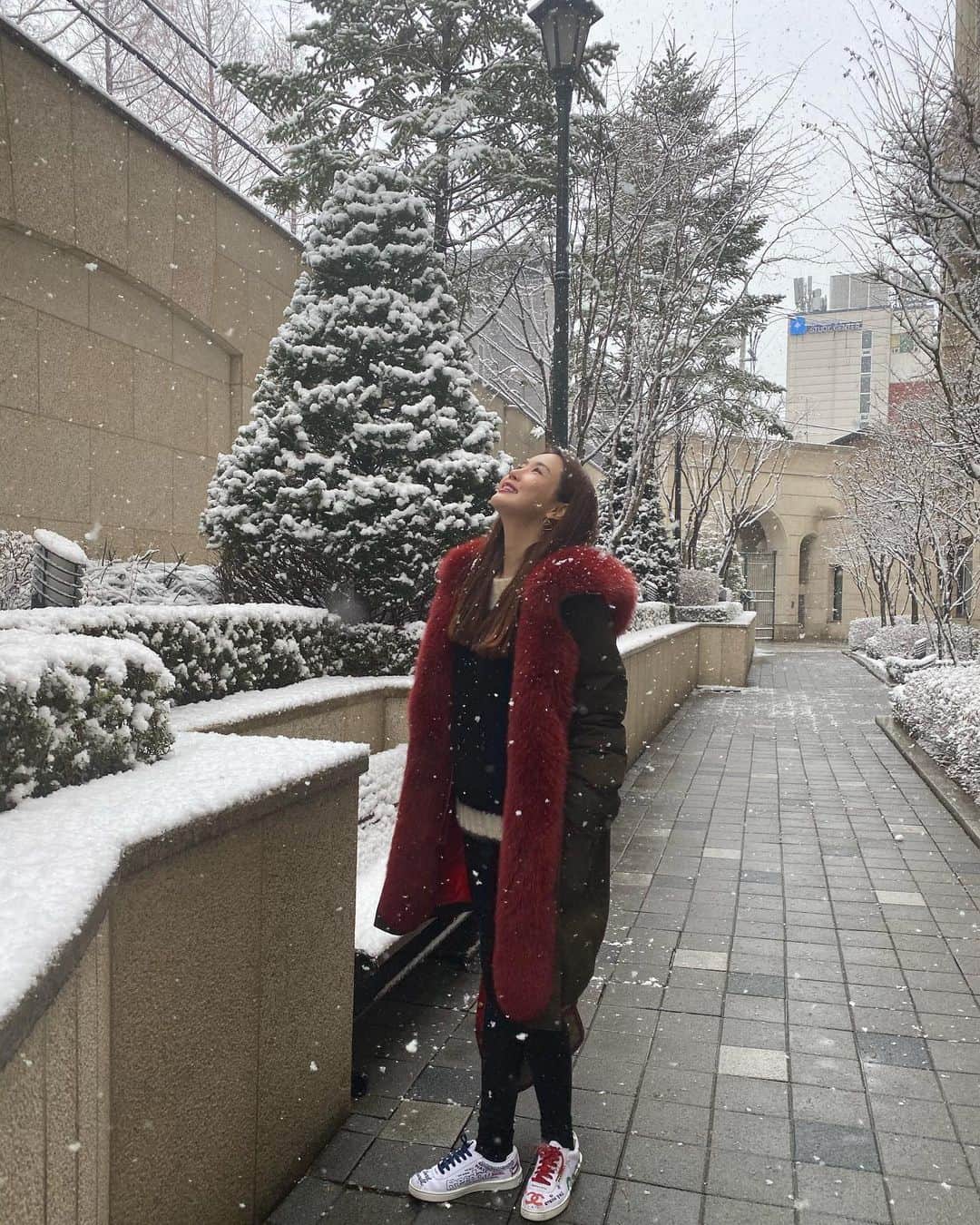 イ・ダヘさんのインスタグラム写真 - (イ・ダヘInstagram)「눈이 어쩜 이렇게 실하게😍 #오랜만에 #눈내리는날」2月16日 16時33分 - leedahey4eva