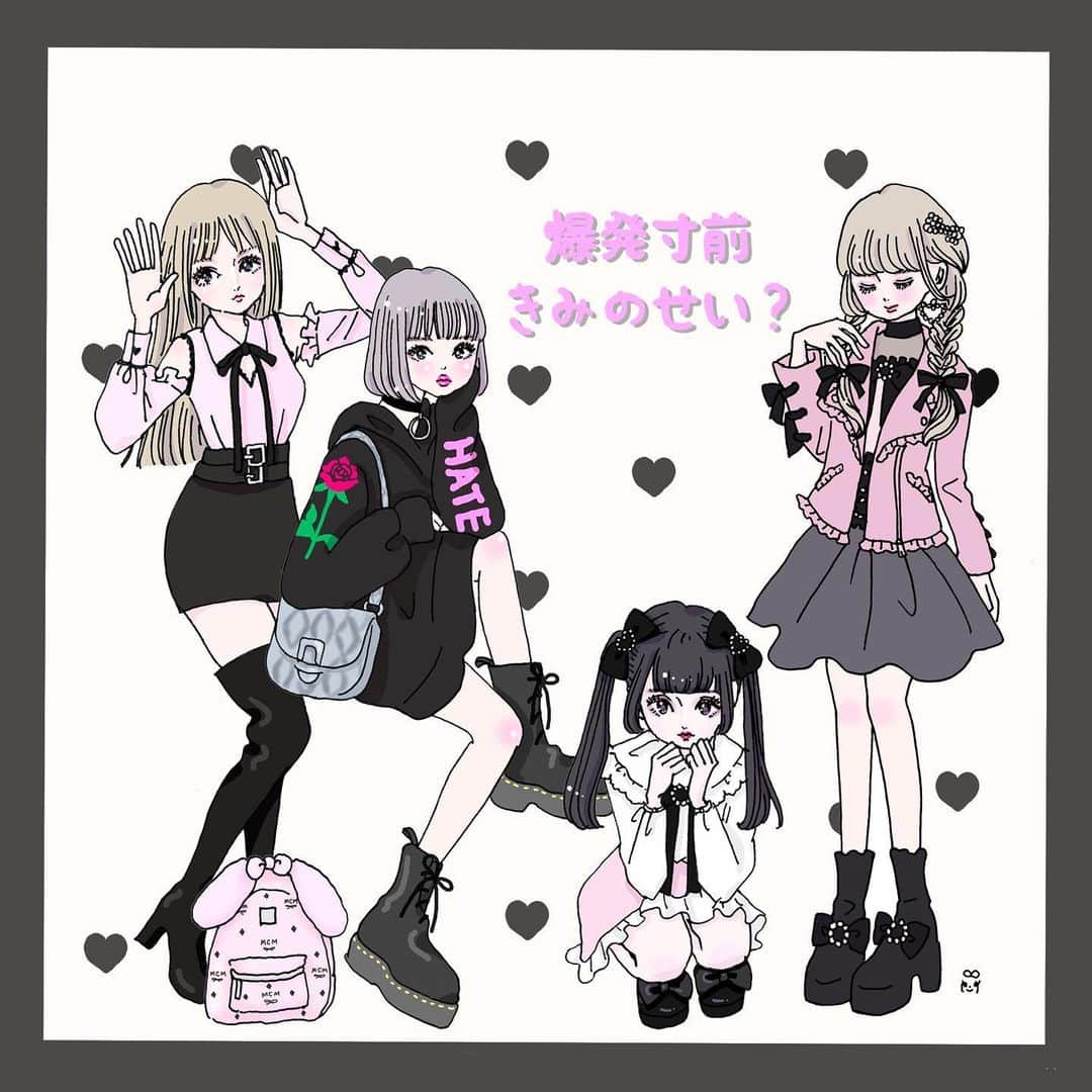 大石蘭さんのインスタグラム写真 大石蘭instagram ぴえんぴえん イラスト ファッションイラスト ガールズイラスト 地雷女子 地雷系女子 地雷女 地雷コーデ 病みメイク 量産型 量産型女子 ぴえん イラストグラム 歌舞伎町のランドセル Illustration
