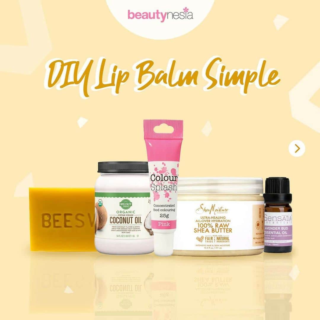 のインスタグラム：「Bibir merupakan bagian wajah yang nggak punya jaringan minyak, jadi cenderung gampang kering lho, Beautynesian. Karena itu lip balm jadi favorit untuk menjaga bibir tetap lembab.  Nah daripada bingung mau beli lip balm apa, mending cobain bikin sendiri di rumah aja. Cara bikinnya gampang banget lho, kamu juga bisa pilih pewarna dan essential oil favorit kamu.  Yuk cobain bikin, tag juga temen kamu yang suka pake lip balm ya!  Mau tahu info lengkapnya? Cek di Instastory kita ya! #Beautynesia #BeautynesiaID #DIY #lipbalm #lipbalmlover #diylipbalm #beautyhacks」