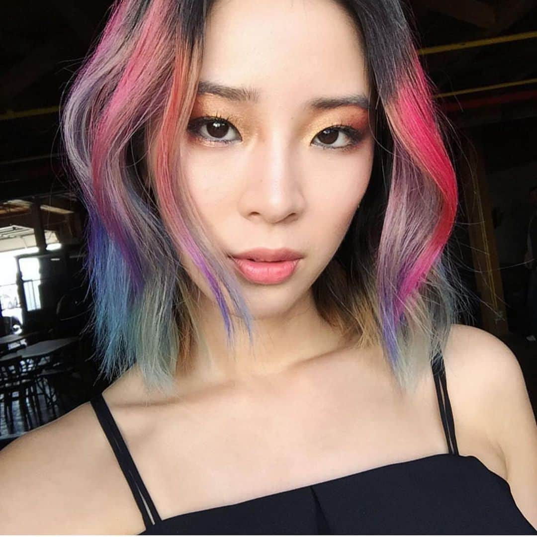 アイリーン・キムさんのインスタグラム写真 - (アイリーン・キムInstagram)「Throwback back to all my hair colors🦄What was your favorite?🌈 #unicornhair #rainbowhair」2月17日 4時21分 - ireneisgood