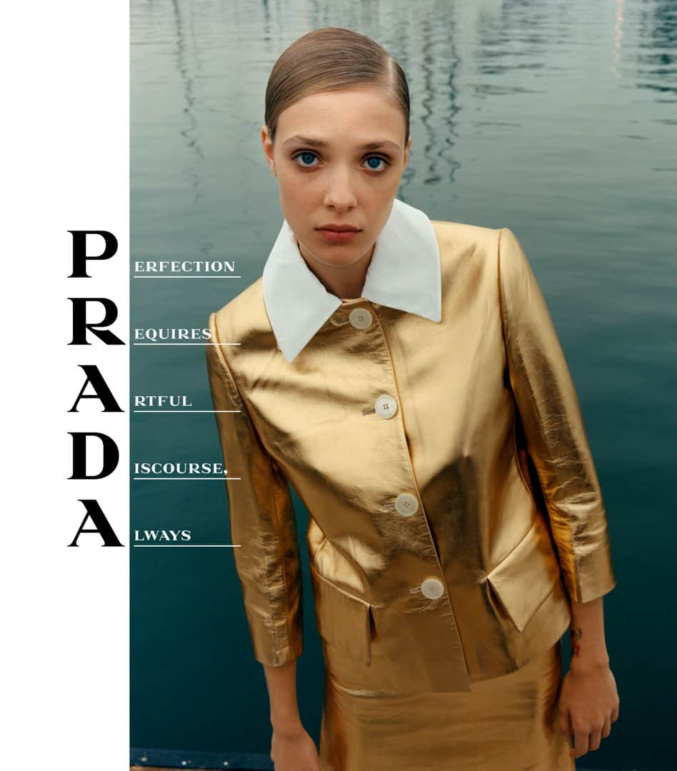 プラダさんのインスタグラム写真 - (プラダInstagram)「Perfection Requires Artful Discourse, Always: #PRADA. Like the acronyms, each image of the campaign offers a different perspective - through these differing views on the world, they in fact propose entirely different worlds, personal to each, shifting our perceptions. See the #PradaSS20 campaign via link in bio. Photography @jamie.hawkesworth Creative Direction @ferdinandoverderi Stylist #OlivierRizzo Model @charlotterosehansen #PradaAcronyms⁣ ⁣」2月16日 21時10分 - prada