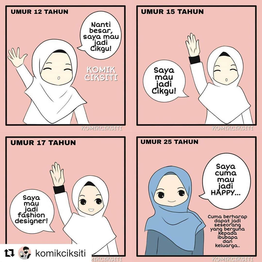 Koleksi Komik Malaysiaさんのインスタグラム写真 - (Koleksi Komik MalaysiaInstagram)「#Repost @komikciksiti with @get_repost ・・・ No. 014 🎓 CITA-CITA 🎓 Bila umur meningkat dewasa, baru tersedar, kebahagiaan diri sendiri itu penting~ Walau belum ada rezeki untuk capai cita-cita di zaman dulu kala, jalan yg di hadapi sekarang mungkin adalah yang terbaik untuk kita~ Alhamdulillah untuk segala yang saya nikmati sehingga hari ini~ Saya doakan moga semua dapat capai apa yang jua yang di citakan~ In shaa Allah~ and don't forget to be happy!! (◍•ᴗ•◍)❤ ° ° ° ° ° ° ° ° ° | just ignore the tags | ☆☆☆☆☆☆☆☆☆☆☆☆☆☆☆☆☆☆☆☆☆☆☆☆☆☆☆ #KomikMalaysia #KoleksiKomikMalaysia #GengKomik #LineArt #Art #Chibi #ChibiGirl #ArtAccount #MangaDrawing #DigitalDrawing #AnimeDrawing #Girl #Doodle #Draw #GengKomikMalaysia KomikCikSiti #AnimeArtist #Illustration #Sketch #Colouring #Lukisan #Drawing #AdobeDraw #Anime #Manga #Illust #Comic #MangaGirl #Doodling #AnimeGirl ☆☆☆☆☆☆☆☆☆☆☆☆☆☆☆☆☆☆☆☆☆☆☆☆☆☆」2月16日 21時22分 - tokkmungg_exclusive