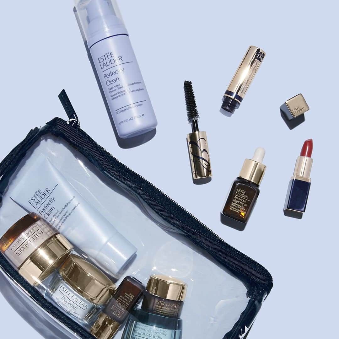 エスティローダーさんのインスタグラム写真 - (エスティローダーInstagram)「Take your #beautyroutine on-the-go with TSA-friendly sizes of your favorite #EsteeEssentials. ✈️ Start small - your perfect size to try.」2月17日 0時00分 - esteelauder