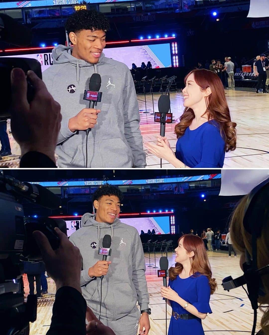 メロディー・モリタさんのインスタグラム写真 - (メロディー・モリタInstagram)「NBA All-Star 2020 in Chicago!!🏀✨ Tonight, I am interviewing one of the greatest All-Star players in history *live* from courtside before the All-Star Game! _ From the Rising Stars, I had a blast interviewing Rui Hachimura who made history by becoming the first Japanese player ever to be a part of the All-Star games! It was awesome getting to know and sharing more of his personal side + fun BTS stories with his fellow teammates and first memorable All-Star😄⭐️ _ Yesterday morning, I also had an opportunity to do a sit-down interview with Devin Booker who was selected as an All-Star this year!! He is actually one player that I've had the honor to speak with at all three All-Star Weekends I've covered. _ I asked him to share the details on when and how he found out that he was named an All-Star, his journey on how he got to where he is today, his connection and touching stories with his idol Kobe Bryant, and much more!☺️ Although he was just one point shy from being the crowned the winner of the 3-Point Contest again this year, he still holds the highest record even after the addition of two 3-balls this year. He is an unbelievable shooter and such a down-to-earth wonderful player to talk to!☺️ _ My interview with Devin and all the other players I've covered during the media session is scheduled to air in a series, so please look forward to them all on NBA Rakuten! Hope you all join in the fun for tonight's All-Star Game!!🙌🔥 _ いよいよ今日は、オールスターゲーム！ 今年大注目の 「あの!!」 オールスターゲーム出場選手に、試合前コートサイドでインタビューを行う予定です‼️ NBA Rakutenでの生放送もありますので、引き続き是非ご覧ください！果たしてどの選手が来るのか?! どうぞお楽しみに！😆 * 初日のAll-Star Rising Starsでは、NBA史上初の日本人プレイヤーとして出場した #八村塁 選手に試合前のコートサイドで単独インタビューをさせて頂きました！✨ ウィザーズ、そして オールスターでの面白エピソードや舞台裏についてのお話には、八村選手とチームメイト達との和気藹々さとお人柄が伝わってくる、とてもホッコリ癒されるインタビューとなりました☺️ * そして昨日は3Pコンテスト前に、オールスターゲーム初出場となった #デビンブッカー 選手に2018年と2019年に続き、今年３度目の単独インタビューを10分間も行いました!!✨ 今回のお話は、初出場する事が決定した瞬間の詳しいお話、コービーとの素敵な想い出、ここまでの道のり、メンタリティー、NBAを目指す人々へのアドバイス、コンテストとオールスターについて、更には東京オリンピックに向けての挑戦や日本の皆様へのメッセージなどなど！3Pコンテストでは惜しくも１点の差で最後に破れてしまいましたが、アリーナ中をハラハラドキドキ大いに楽しませてくれました。 * 一昨日、昨日と囲みインタビューでも様々な選手達から沢山のコメントを頂きましたので、そちらもお楽しみに！😊 #NBA #NBAAllStar #NBARakuten #RuiHachimura #DevinBooker」2月17日 1時45分 - melodeemorita