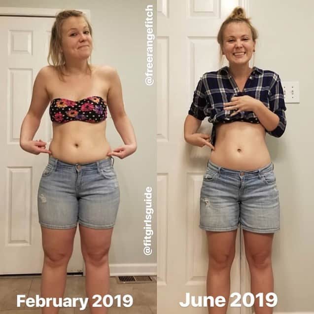 1.9m Fitness Inspirationのインスタグラム：「Way to go, Brittini! 🎊 “These are my shorts from 2 summers ago (since I lived in maternity last summer). Huge non-scale victory that I didn't have to spend tons of money replacing them all! 😂” by @freerangefitch #leadwithyourheart」