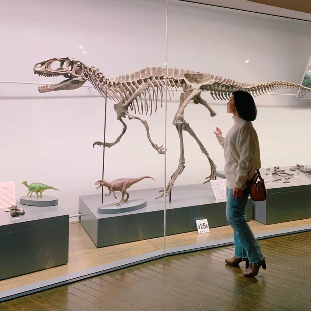 長嶺菜菜子のインスタグラム：「﻿ ✈︎福井観光﻿ ﻿ 恐竜を見てなにを思う。。🦕🦖🦕🦖﻿ ﻿ ﻿ 人生一度きり﻿ ﻿ ﻿ そんなこと考えた😗﻿ ﻿ ﻿ 恐竜にも命があり、絶滅した。﻿ 恐竜も人生一度きり🦖🦕﻿ ﻿ ﻿ ﻿ あと何年生きられるかな﻿ ﻿ 90歳まで生きるとして逆算して考える﻿ ﻿ 自分が動ける年齢ってせいぜい70歳よね﻿ ﻿ けどそこまで絶対働きたくないし👈﻿ ﻿ 早々に稼いで﻿ 出会った人たちに還元して﻿ 笑顔を連鎖させたい☺️✨﻿ ﻿ ﻿ となったら﻿ ﻿ ﻿ 必然と﻿ ﻿ やらなくていいこと、やりたくないこと、﻿ 気持ちがのらないこと、自分で意味を見出せないこと、﻿ をしてる時間はもったいないっ﻿ ﻿ ﻿ 改めてやりたくないリストを書いてみよ✍️﻿ ﻿ ﻿ 限られたあと何年かの人生で﻿ 何がしたいか﻿ 何ができるか﻿ どうなりたいか﻿ ﻿ ﻿ 恐竜を見てそんなことを考えましたとさ﻿ ﻿ ﻿ ﻿ 2枚目は哺乳類のふん化石﻿ ﻿ ﻿ 🦕🦖🦕🦖🦕🦖🦕🦖🦕🦖 ﻿ ﻿ #旅なな﻿ ﻿」