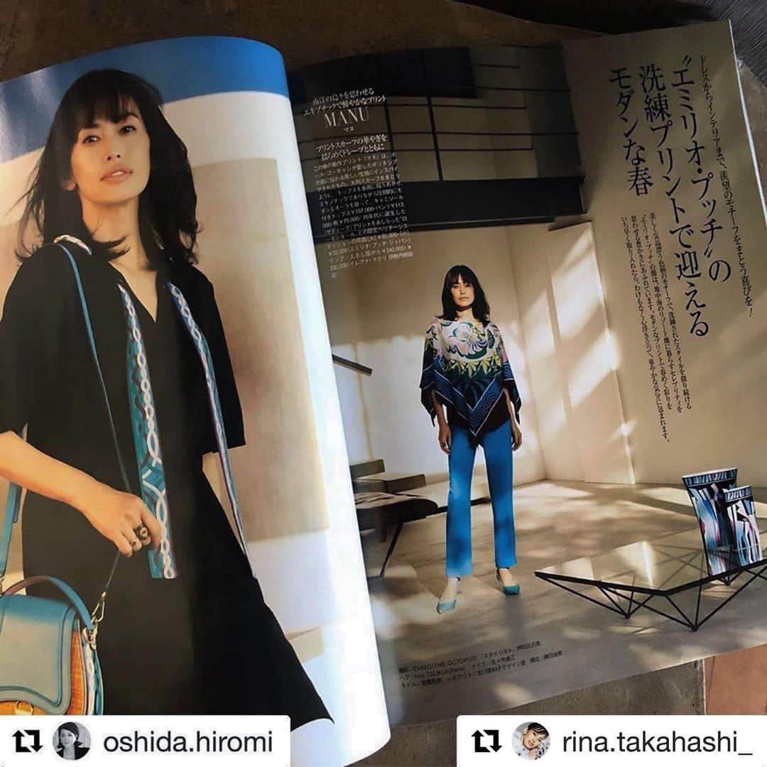 佐々木貞江さんのインスタグラム写真 - (佐々木貞江Instagram)「さり気なくプッチを着こなす お二人は　憧れです。 @rina.takahashi_ @oshida.hiromi  #thankyou  #フラワーベース #食器#欲しい物沢山 #物欲#収まってください #いつも学びが多い撮影 @precious.jp  #Repost @rina.takahashi_ with @get_repost ・・・ #Repost @oshida.hiromi with @get_repost ・・・ precious3月号発売中！  まだまだ寒いけれど、外の光は春めいて来てますね〜✨ 早く薄着になりたーい😆今年のプッチも素敵な物ばかり！! 服以外にも、ドイツのローゼンタール社とコラボしたフラワーベースや食器の色合いが美しく！欲しい❤️ #エミリオプッチ #precious_magazine#ローゼンタール #ヴィンテージプリント @emiliopucci  @oshida.hiromi  スタイリスト押田比呂美さん エミリオ・プッチといえば、私は押田さん！ プッチの魅力を全て語れる美しい女性です。  撮影CHITO スタイリスト押田比呂美 ヘアhiroTSUKUI メイク佐々木貞江」2月17日 12時43分 - sadaebam