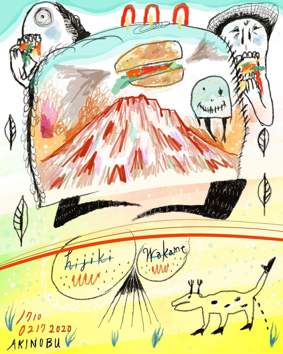 イマイアキノブさんのインスタグラム写真 - (イマイアキノブInstagram)「᯼ 約六年に一度 無償に喰いたくなる 半婆我亜  #イマイアキノブ  #imaiakinobu  #illustration  #hamburgers」2月17日 17時30分 - imaiakinobu