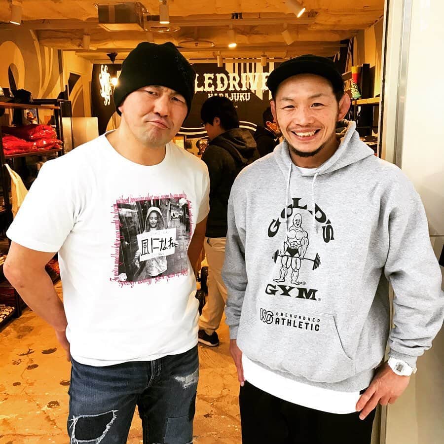 宇野薫のインスタグラム：「原宿→渋谷  鈴木みのる先輩のパイルドライバー原宿→渋谷パルコ→ BERBERJIN SHIBUYA PARCO →PIZZA SLICE→KAMINOGE POP-UP STORE」