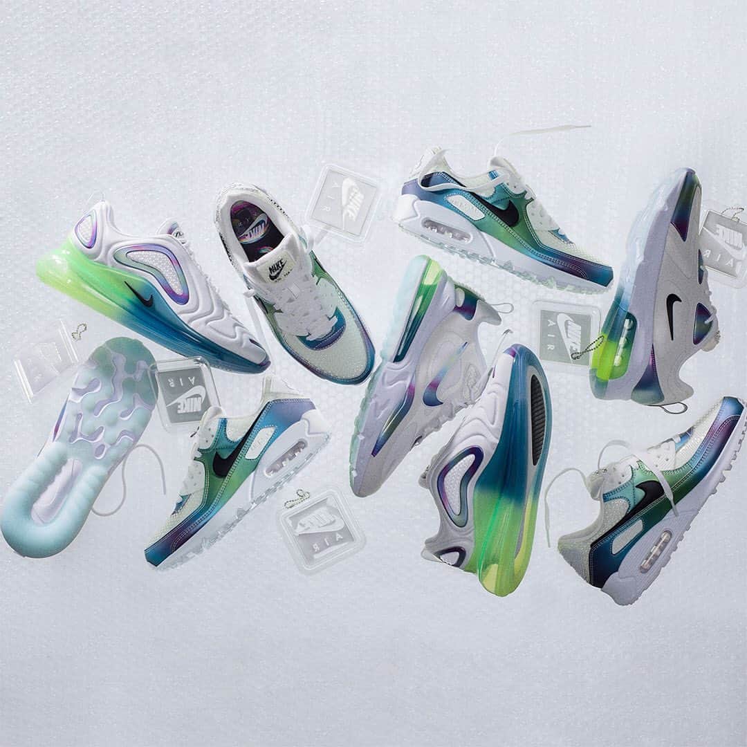 HYPEBEASTさんのインスタグラム写真 - (HYPEBEASTInstagram)「@hypebeastkicks: @nike is celebrating the 30th anniversary of the Air Max 90 with an Air Max “Bubble” Pack. It includes the Air Max 90, 98, 720 and 270 React in two iridescent colorways with multi-colored detailing, and each one features a printed insole that replicates the iridescent reflection seen on the surface of soap bubbles. Look for the footwear offering to drop on Nike’s website on February 29.⁠⠀ Photo: Nike」2月18日 21時59分 - hypebeast