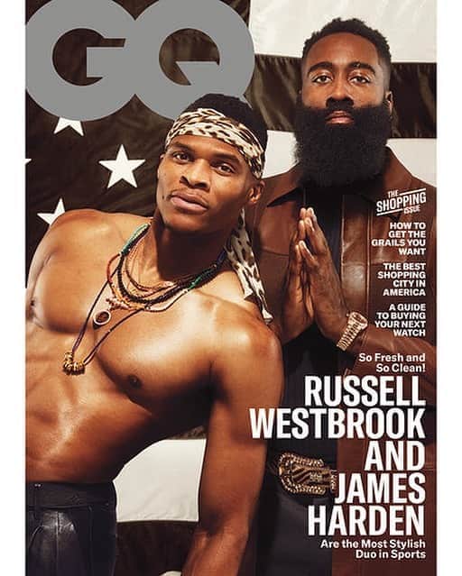 ラッセル・ウェストブルックのインスタグラム：「The March Cover @gq #whynot #coverboys #fashionkings」