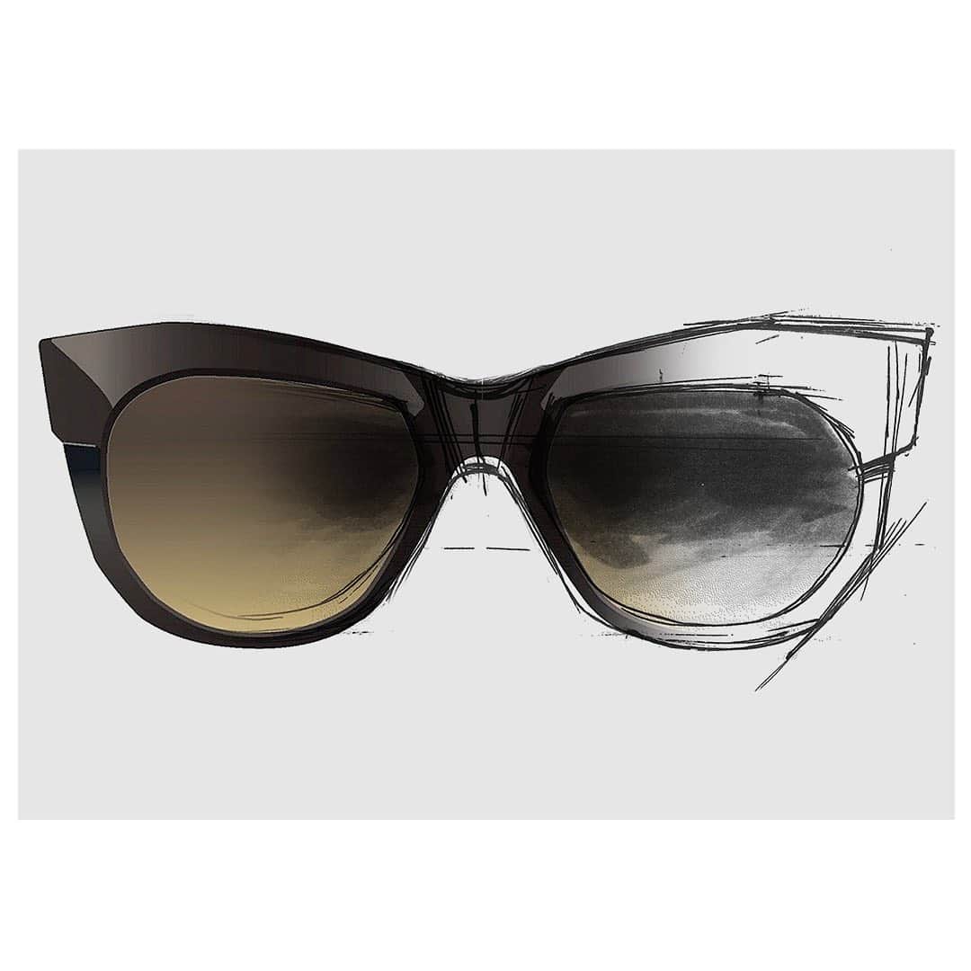 ディタのインスタグラム：「Coming soon. #DITA Kader’s futuristic front frame is cut from sheets of chunky, 6mm acetate and skive-sculpted at the edges, lending a 3D quality to its angular profile. #DITAeyewear #DITAsunglasses」