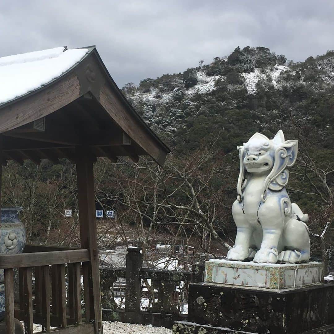 ari ta suさんのインスタグラム写真 - (ari ta suInstagram)「おはようございます☀ . 昨日は有田は雪でした☃️ 陶山神社⛩の狛犬さんも、 雪の帽子を被っておりました。 . しかしながら今朝は晴天☀️ 日も長くなって来ましたね！ . #⛩ #陶山神社  #狛犬  #雪景色」2月19日 8時19分 - aritasu_tasu