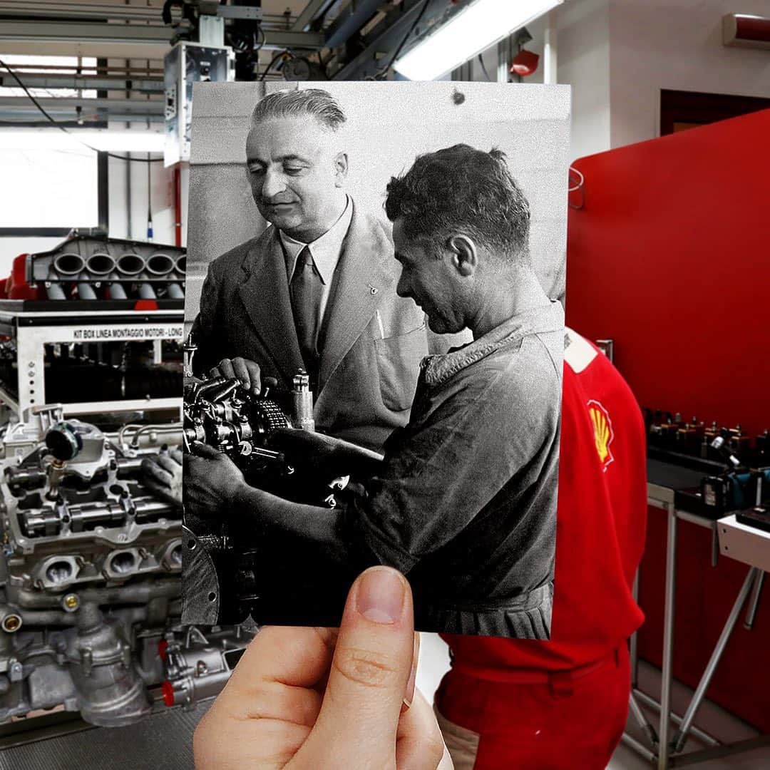 Ferrari USAさんのインスタグラム写真 - (Ferrari USAInstagram)「Enzo Ferrari was most at home on the road or in Maranello’s factory. His hands-on approach to ensuring paramount performance for all #Ferrari models involved regular visits to the factory. He is pictured here in 1947, observing a 12 cylinder motor being mounted which would become the predecessor to some of the most powerful, award winning engines in the entire world. #RememberingEnzo」2月19日 9時14分 - ferrariusa