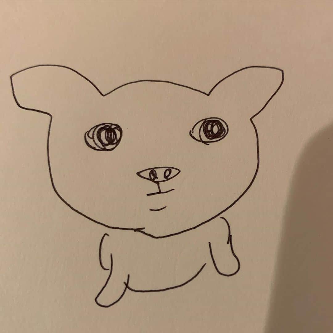 石田ゆり子さんのインスタグラム写真 - (石田ゆり子Instagram)「友人がとんでもなくかわいい仔犬と暮らし始めた。 原稿を書く合間に 絵を描いた。 わたしの頭の中身が 透けて見えますか。 #ゆりごろうの絵」2月20日 6時27分 - yuriyuri1003