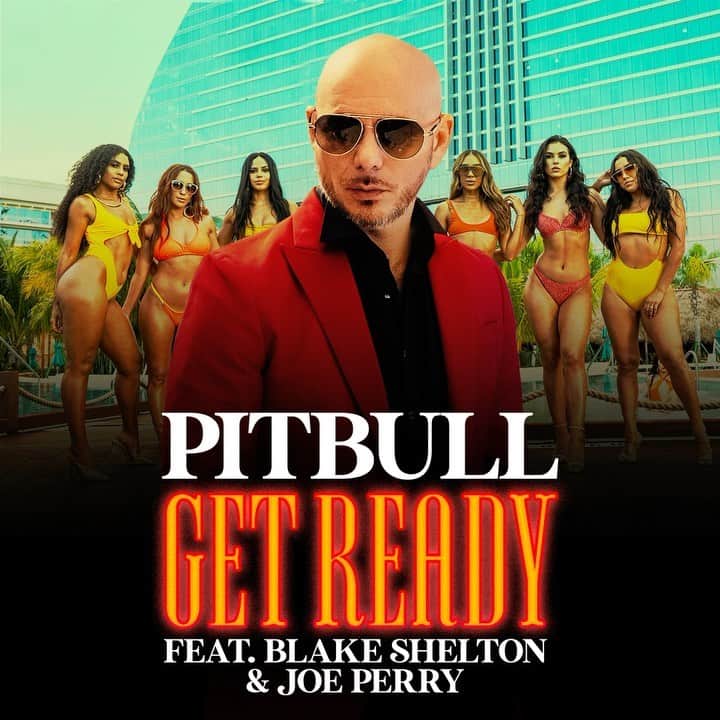 ピットブルのインスタグラム：「New version of #GetReady featuring @blakeshelton and @joeperryofficial is out this Friday! Pre-save now at the link in bio. Dale!」