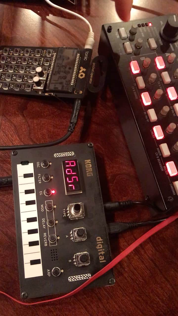 井手大介のインスタグラム：「#Pocketoperator #po33 #korg #nts1 korg #sq1」