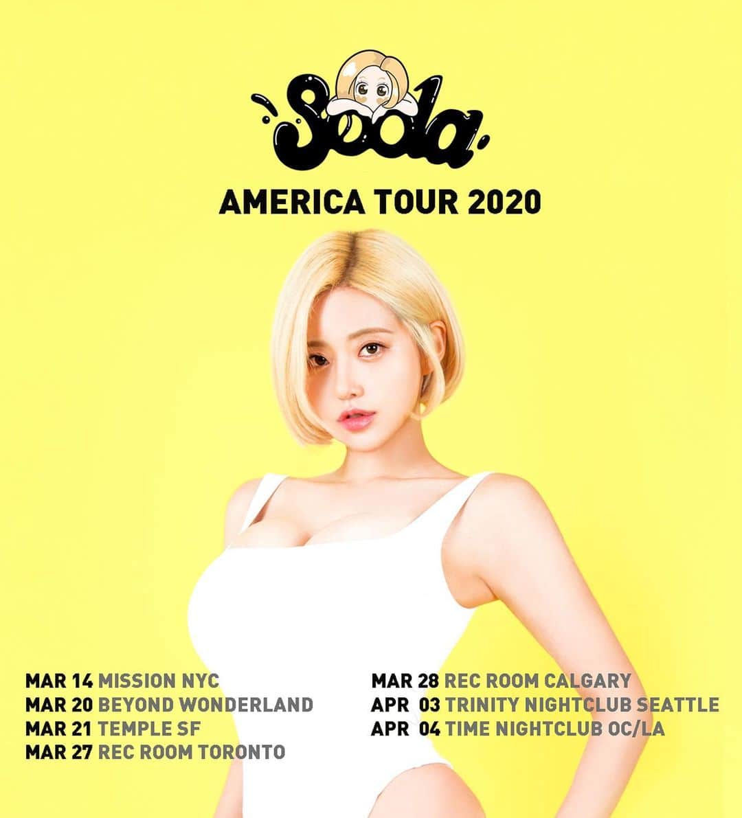 Dj Sodaさんのインスタグラム写真 - (Dj SodaInstagram)「디제이소다 북미투어!! 🇺🇸🇨🇦❤️ Super excited to share this with you guys! I’m going to have my first North America Tour in March/April🔥🔥🔥 I can hardly believe that one of my dream is coming true😘 See y’all soon! #NYC #BeyondWonderland #Sanfrancisco #Toronto #Calgary #Seattle #OrangeCounty #LosAngeles」2月20日 17時33分 - deejaysoda