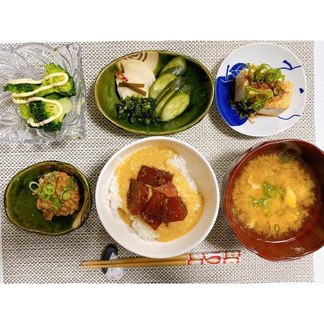 三島ゆかりさんのインスタグラム写真 - (三島ゆかりInstagram)「#ゆかりんご飯 🍎🍚✨ たぶんだいぶ前に作ったやつだけど記録としてアップしておきます😊👍 作ってすぐはだいたいツイッターにアップしてるんやけど、料理投稿はインスタの方がわかりやすいかもですね💖🤔 #料理 #料理好きな人と繋がりたい #ご飯記録 #イカと小芋の炊いたん #魚の西京焼き #プルコギ #お造り盛り合わせ #マグロとろろ丼 #チーズトースト #ペペロンチーノ #副菜は手抜き #納豆 #もずく #お漬物 #小皿に盛るだけ #見映えが大事 #三島ゆかり #ゆかりんご #ゆかりんご飯 #instagood #japanesefood #igfood #cookingram #followｍe」2月20日 20時44分 - apple340