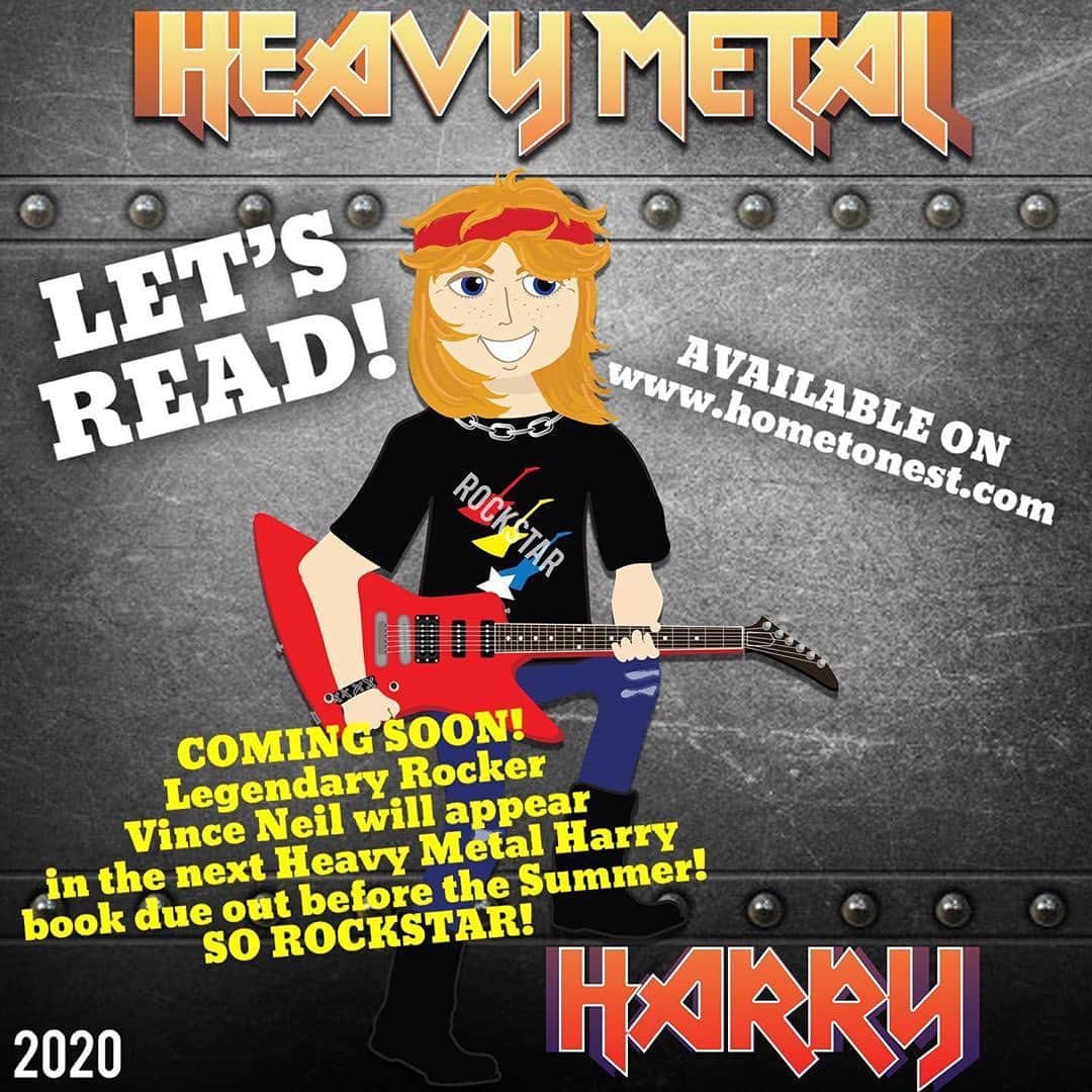 ヴィンス・ニールのインスタグラム：「Posted @withregram • @whoisheavymetalharry Let’s Read!!! Coming Soon! “Heavy Metal Harry’s First Gig” with special guest Legendary Rocker Vince Neil! HARRY has his first school talent show, and he is really nervous! Harry and his pal Socks meet Vince and he offers a few suggestions for a great show! So Rockstar!! Coming out before the Summer! #hometonest #heavymetalharry #whoisheavymetalharry #heavymetalharrysfirstgig #vinceneil #kids #reading #read #books #friendship #guitar #socialskills @rainhannah @hometonest」