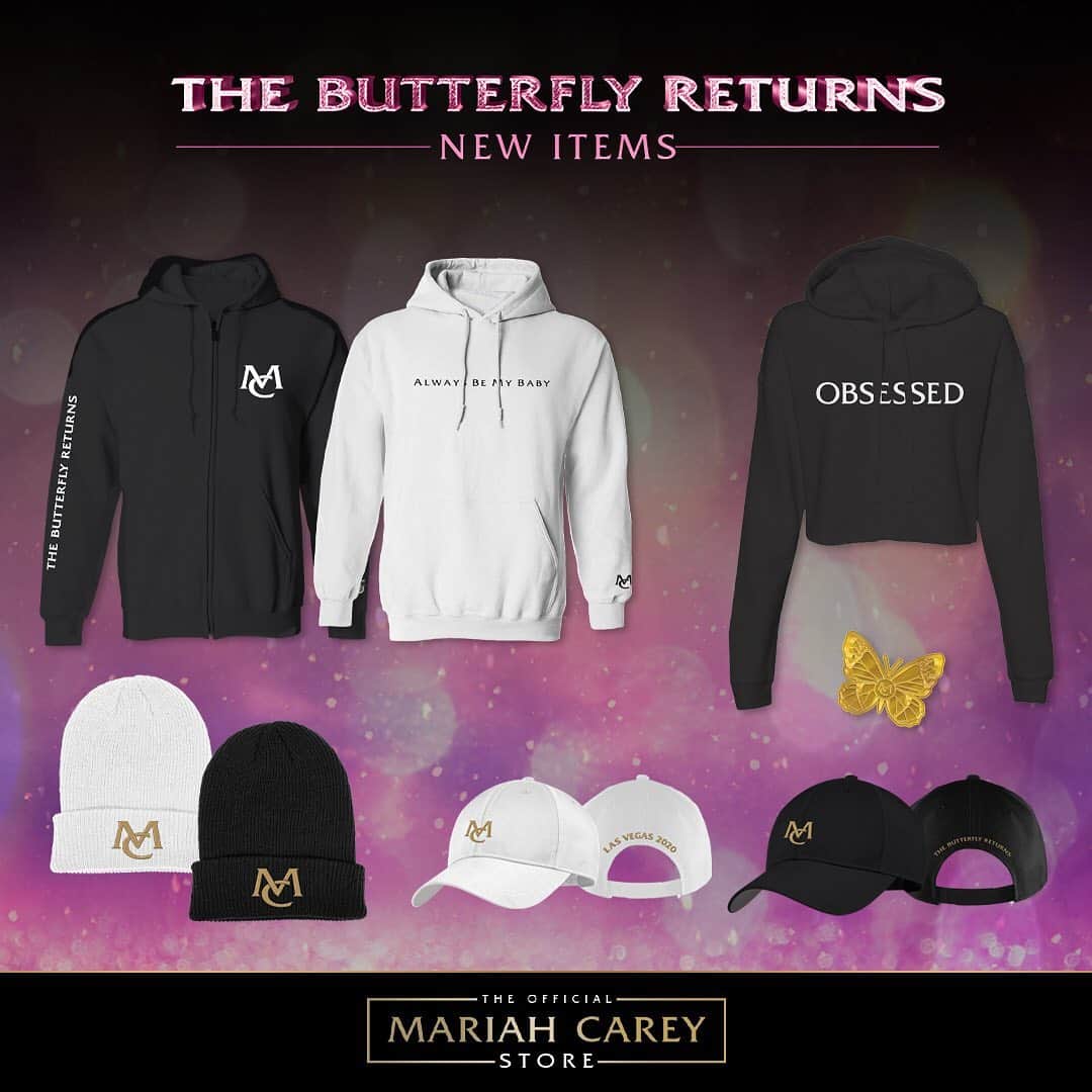 マライア・キャリーさんのインスタグラム写真 - (マライア・キャリーInstagram)「The Butterfly Returns is back in Vegas this month, and per the lambily’s request... NEW merch including my #obsessed cropped hoodie are now available on my online store! mariahcareyshop.com」2月21日 8時02分 - mariahcarey