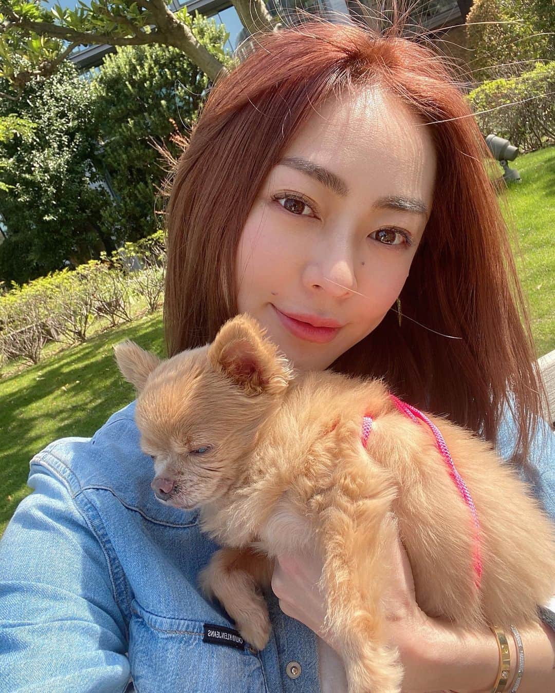 松岡李那さんのインスタグラム写真 - (松岡李那Instagram)「Happy Saturday ❤️ みいことおしゃんぽ☺️🐶☀️ ミイはすぐ歩きたくないよ、抱っこしろ🐶と言って動かなくなる。 #sunnyday #happymoment #dogstagram #doggie」3月21日 14時18分 - linahxoxo